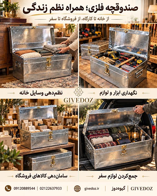 صندوق معدني مجلفن للتخزين بأحجام مختلفة