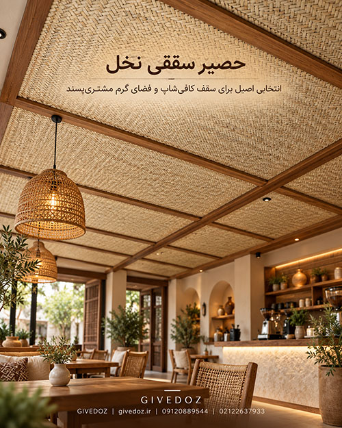 حصیر دستباف برگ نخل برای پوشش سقف چوبی و آلاچیق
