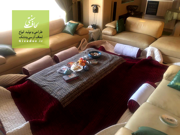 لحاف سنتی با مخمل زرشکی