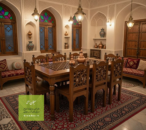 میز غذا خوری 6 نفره گره چینی