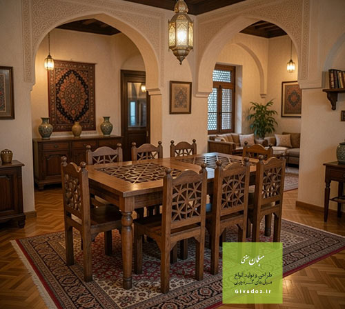 میز ناهار خوری 6 نفره سنتی
