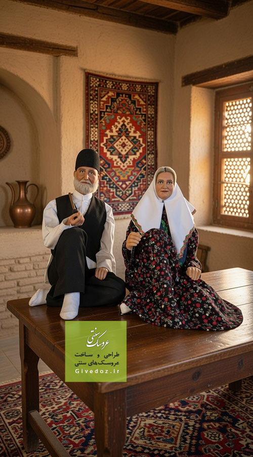 ساخت سفارشی مجسمه پیرمرد و پیرزن سنتی با جزئیات واقعی
