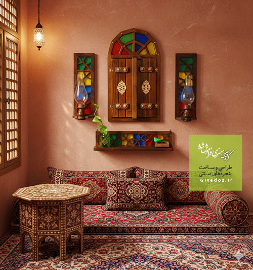 پنجره کلون دار سنتی