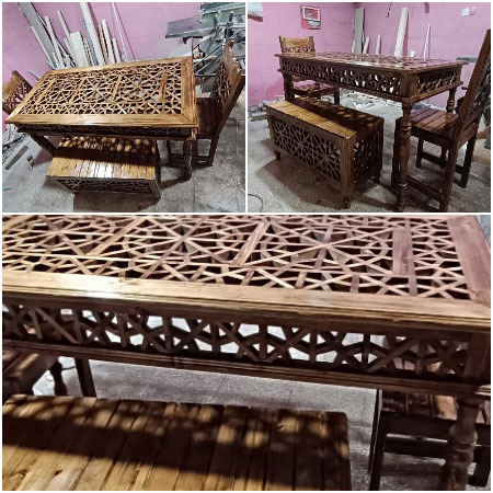 میز غذاخوری سنتی چوبی