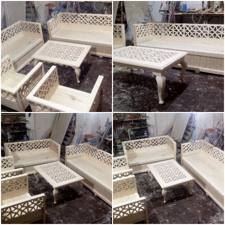 میز و مبل گره چینی سنتی 7 نفره