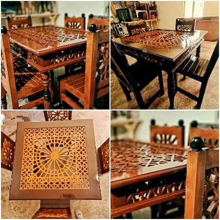 میز ناهار خوری 4 نفره گره چینی