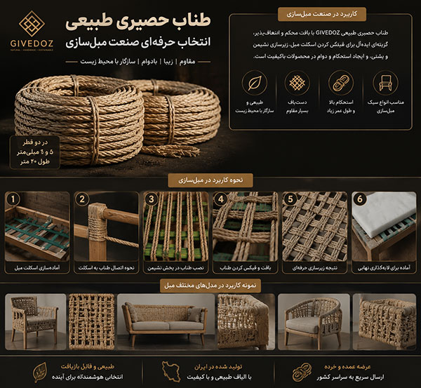 طناب حصیری 5 میل